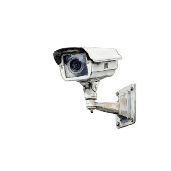 Watercolor Security Device Vigilance in Darkness Capturing Subtle Artistic Detail png