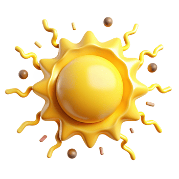 beautiful rustic Global Warming Sun Icon Intense Yellow Isolated original png