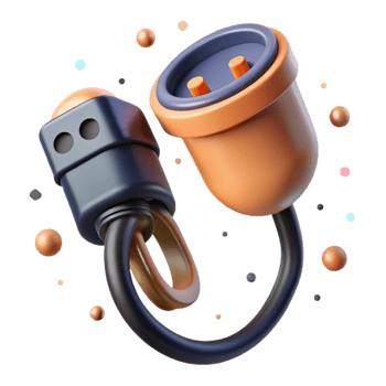 vibrant modern Electric Vehicle Charging Cable Connector Isolated with Close Up Detail genuine png