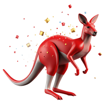 vibrant abstract Australian Kangaroo Silhouette Transparent Background Red Fur original png