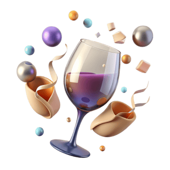 elegant abstract Empty Wine Glass Clear Transparent Cutout Element original png