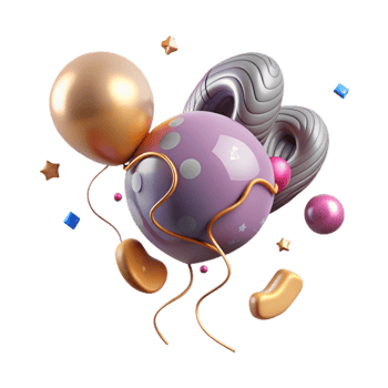 vibrant vintage Balloon Symbol Isolated with Floating String authentic png