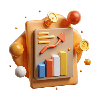 beautiful contemporary Amber Funding Rate Chart Icon Cutout with Clear Fluctuations premium png