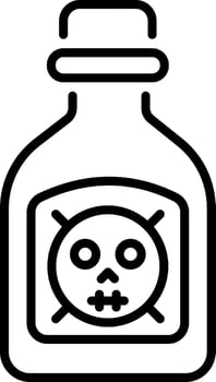 A line style icon of a toxic poison bottle vector