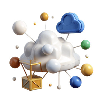 vibrant vintage Cloud Computing Network Diagram Transparent Background original png