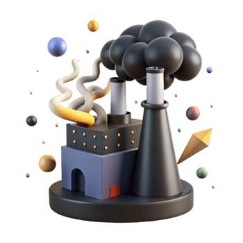 vibrant classic Factory Emitting Black Smoke Isolated Element high quality png