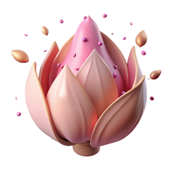 wonderful modern Flower Bud About to Bloom Pink Petals Isolated authentic png