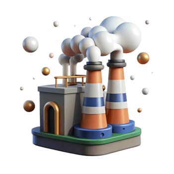 extraordinary rustic Factory Smoke Pollution Cutout Isolated on Transparent Background detailed png