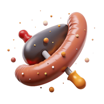 impressive contemporary German Bratwurst Grilled Sausage Juicy Texture Isolated authentic png