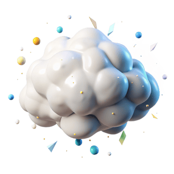 elegant contemporary Bright White Cumulus Cloud with Blue Sky Gradient genuine png