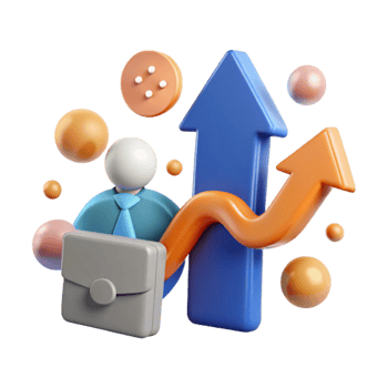 beautiful creative Career Development Icon Upward Arrow and Person Transparent Background png