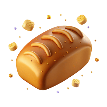 beautiful abstract Freshly Baked Bread Loaf Isolated Element high resolution png