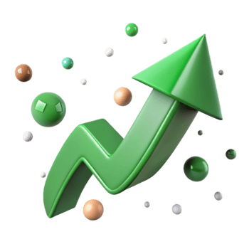 vibrant modern Conservation Success Story Isolated Green Upward Arrow exclusive png