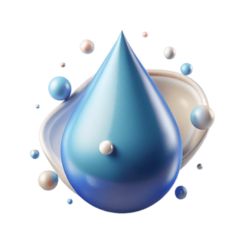 serene vintage Clean Water Drop Isolated with Realistic Lighting premium png