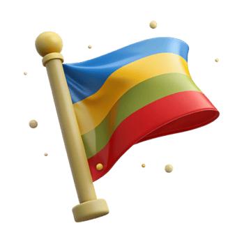 stunning abstract Colorful National Flag Isolated with Soft Shadow original png