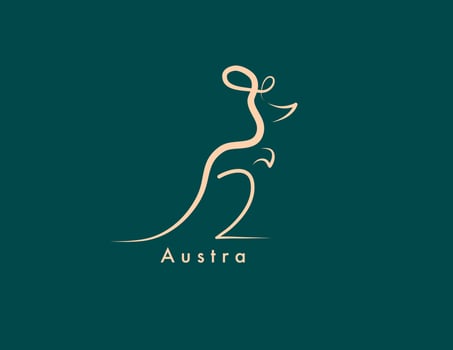 Abstract kangaroo logo design with elegance vector