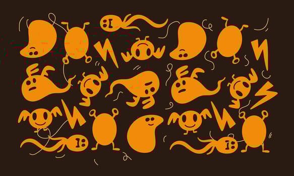 Simple Monster Clipart Pack for Halloween Crafts vector