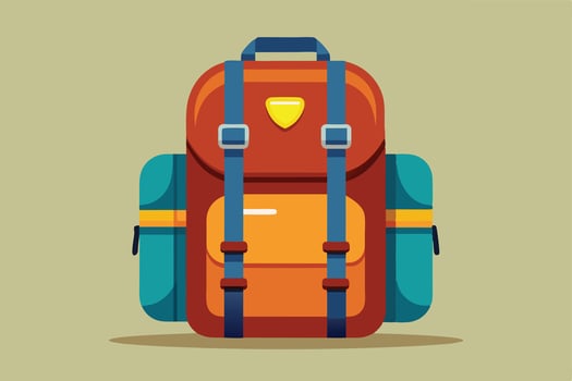 Colorful Hiking Backpack Illustration for Travel and Adventure vector