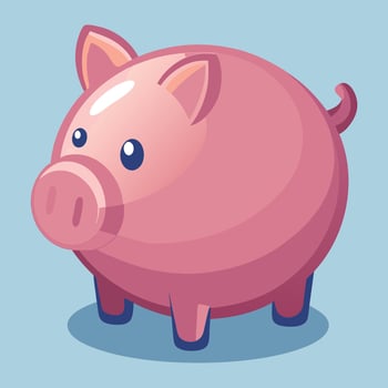 Cartoon Pink Piggy Bank Illustration vector