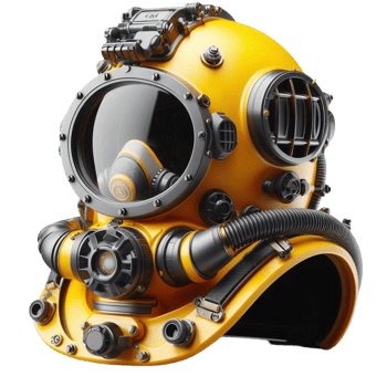 Vintage Diving Helmet Close-Up png