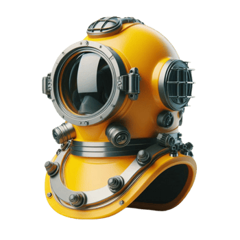 Yellow Retro Diving Helmet png