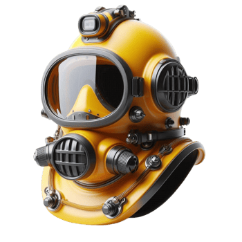Vintage Deep Sea Diving Helmet png