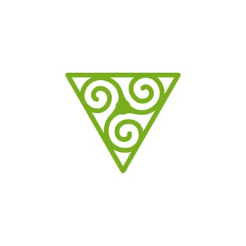 triangle spiral leaves trinity icon logo nature vintage vector