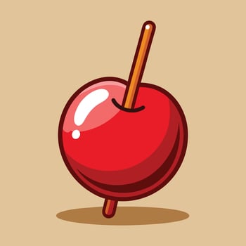 Cartoon Style Sweet Red Candy Apple vector