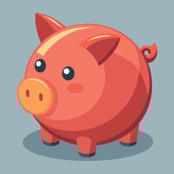Cute Cartoon Piggy Bank Illustration vector