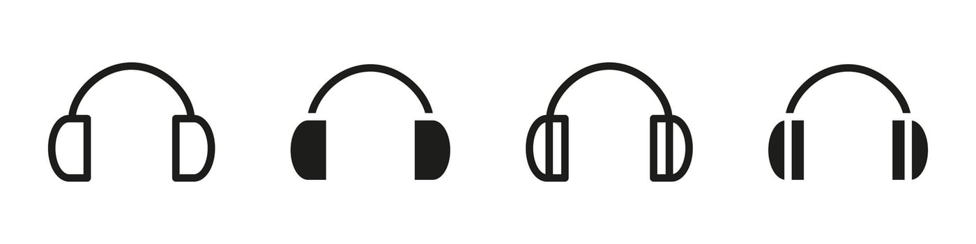 Headphones icon. Audio listening device illustration. Over-ear stereo symbol for music and sound playback. Modern wearable gadget for entertainment and acoustic experiences. vector