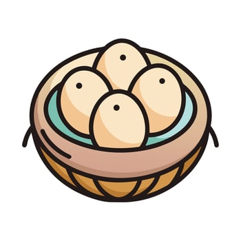 Dim Sum In Basket Asian Cuisine vector