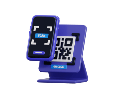 Mobile phone with barcode scanning icon 3d render concept of scanning qr code for digital electronic payment, money transaction on mobile app service illustration png