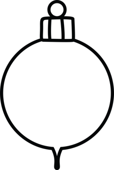 Classic Christmas Bauble Line Drawing png