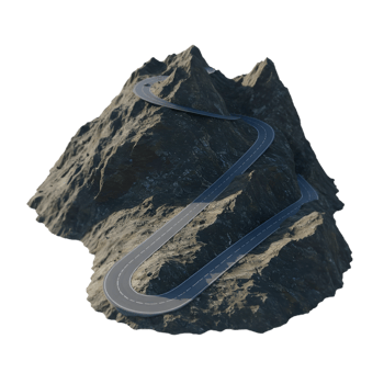 Beautiful mountain road landscape png