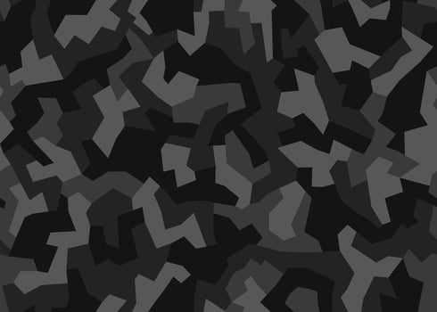 Fashionable geometric camouflage pattern. Stylish military print for fabric seamless background. Urban camo black texture vector