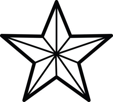 Dimensional Five Point Holiday Star Design png
