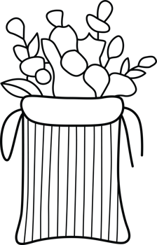 Holiday Vase with Eucalyptus and Decorative Wrap png
