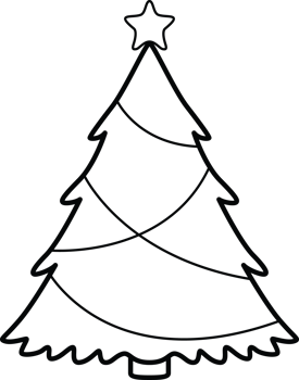 Minimal Christmas Tree with Curved Garland png