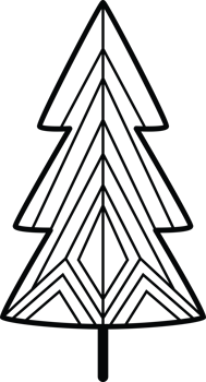 Geometric Christmas Tree with Bold Angles png