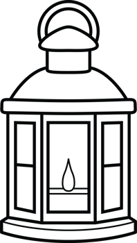Dome-Top Lantern with Candle Illustration png