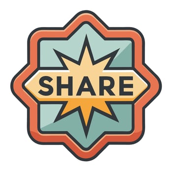 Share Button Starburst Icon Graphic vector
