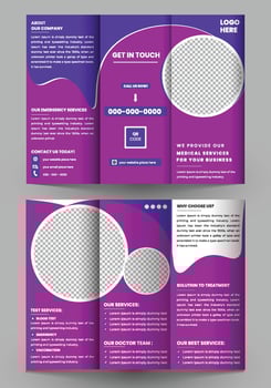 Standard Medical Trifold Brochure Design Templates and Services for Your Business vector