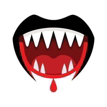 Vampire Mouth With Fangs Illustration vector