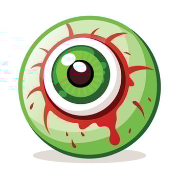 Spooky Green Eyeball With Blood vector