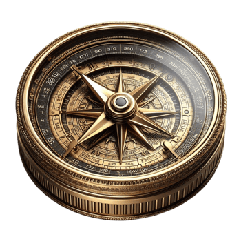 Classic Detailed Brass Compass png