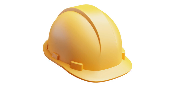 Yellow construction safety helmet isolated on transparent background png