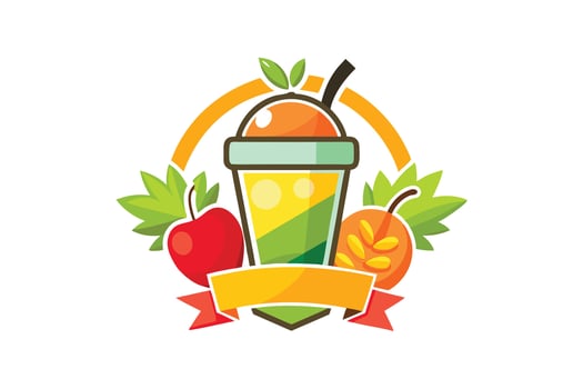 A colorful Fruit Smoothie Logo Design vector