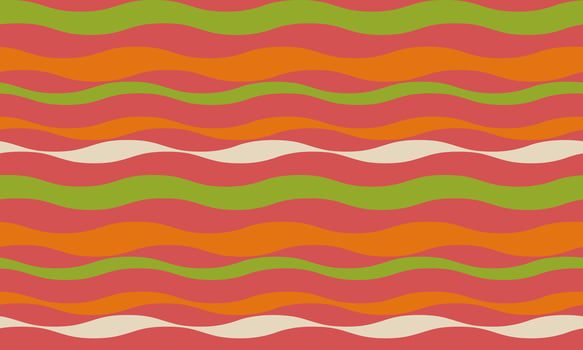 Vibrant wavy stripes in cheerful orange, green, and pink create a retroinspired pattern. Perfect for textile design, website backgrounds, or playful branding, this image evokes energy and optimism. vector