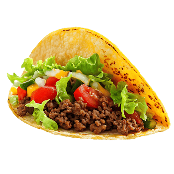 Delicious taco with fresh toppings, isolated on transparent background png