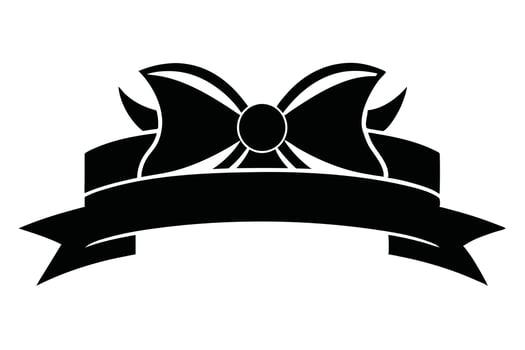 Elegant Black Bow and Ribbon Banner Design A Stylish Graphic for Festive Occasions and Celebrations vector